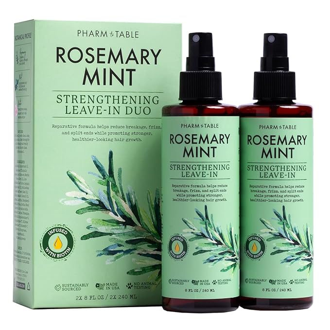 Leave In Conditioner Spray - Rosemary & Mint Scalp Treatment - Anti-Dandruff and Dry & Itchy Scalp Treatment, Hydrating & Medicated Formula for Psoriasis and Scalp Care - Detangles & Nourishes Hair