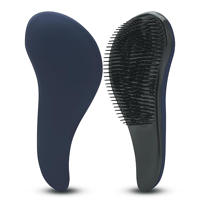 Hair Brush For Curly Hair, Detangling Hair Brushes for Women With Soft Flexible Bristles, Travel Hair Brush For Kids, Straight, Natural, Curly, Dry, Or Wet Hair, The Scoopie (Blue)