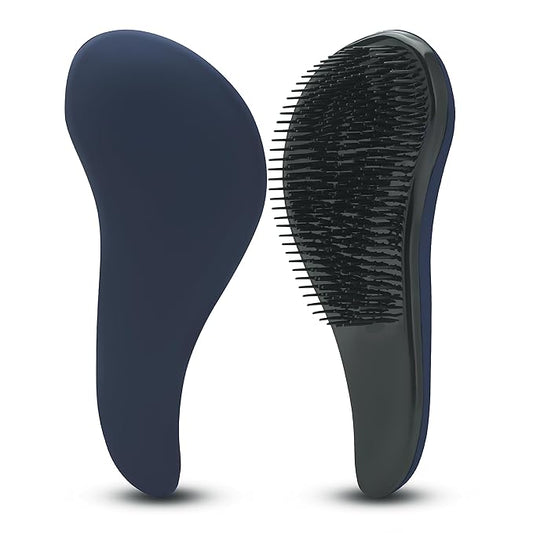 Hair Brush For Curly Hair, Detangling Hair Brushes for Women With Soft Flexible Bristles, Travel Hair Brush For Kids, Straight, Natural, Curly, Dry, Or Wet Hair, The Scoopie (Blue)