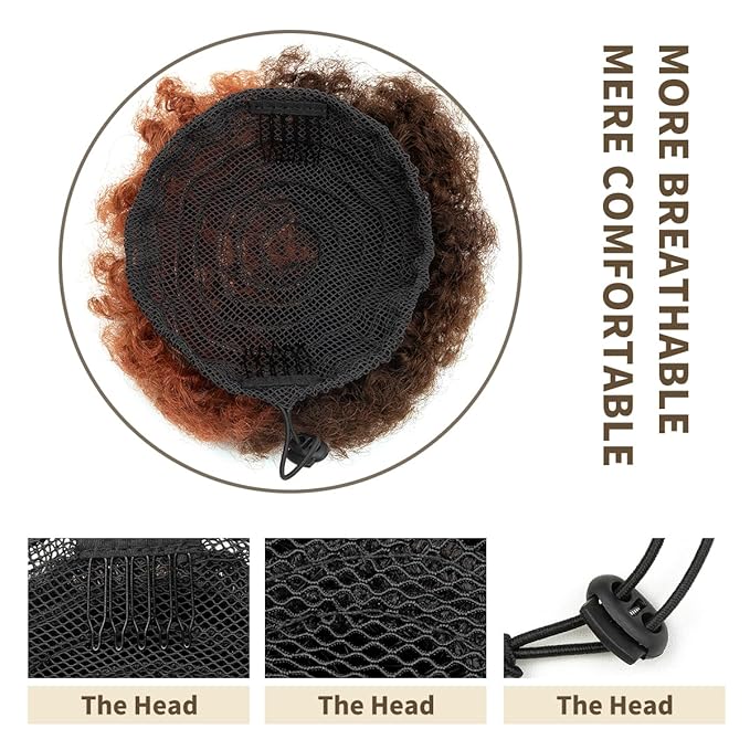 isheeny Medium Human Hair Bun For Girls 5-8 Years Old, Natural Human Hair Drawstring Ponytail Hair Extensions P4-30 For Little Girls, Curly Bun Hairpiece, Soft, And Durable For Repeated Use