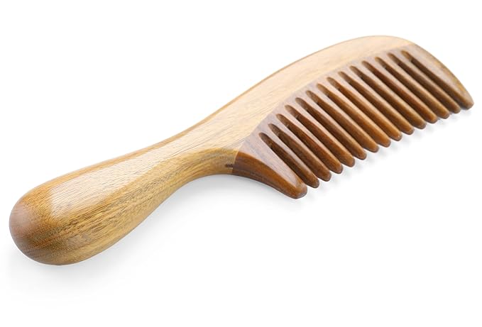Onedor Handmade Sandalwood Hair Combs Set - Anti-Static Scented Wooden Wide Tooth and Fine Tooth Combs for Natural Hair Detangling