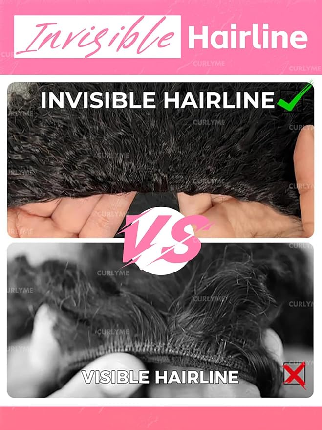 Curlyme Ombre Kinky Curly Half Wig Human Hair Wear Go Glueless Install Flexible Fit Highlight 2/30 Color 3 In 1 Half Wig With Adjustable String Flip Over Beginner Friendly Invisible Hairline 22 Inch