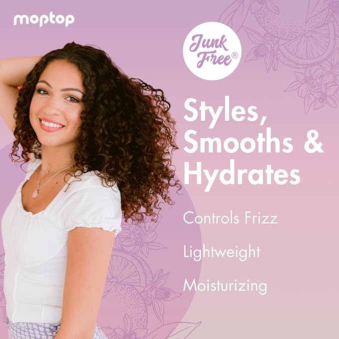 MopTop Curly Hair Gel Custard - Styling Gel for Moisturizing and Defining Soft Curls, Lightweight and Anti Frizz, Curly Hair Products for Waves, Coils & Kinks (Citrus Kumquat, 8oz)