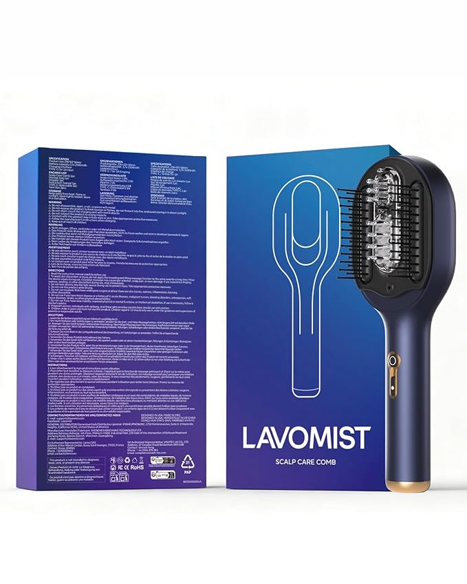 3-in-1 Hair Scalp Massager with Hair Oil Applicator, Electric Head Massager for Home Spa, IPX6 Waterproof 2500mAh Scalp Brush, Detangling Hair Comb -Ideal Gift for Women & Men