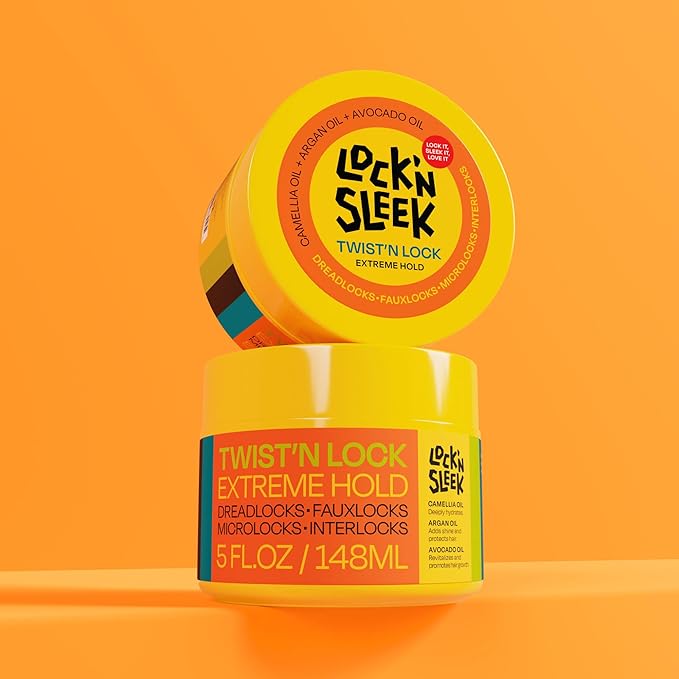 LOCK'N SLEEK Braiding Gel, Extreme Hold Braid, Loc, and Twist, Flake-Free, Tames Frizz, and Contol Edge (5 Fl Oz (Pack of 1))