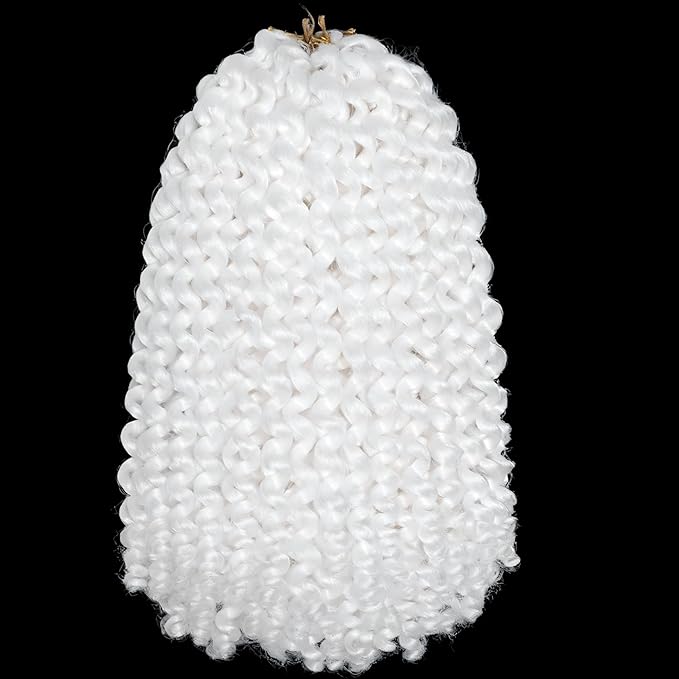White Short Jamaican Bounce Crochet Hair 3 Packs 2X Long Ringlet Wand Curl 12 Inch Curly Crochet Hait Extensions Curly Crochet Braiding Hair 60 Roots