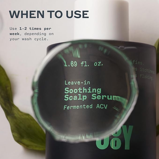 JooY Soothing Scalp Serum | Sensitive & Itchy Scalp Relief | Lightweight Leave-In Treatment | Detox & Hydrate with Fermented Apple Cider Vinegar, Niacinamide, Tea Tree & Witch Hazel