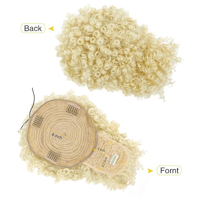 ENTRANCED STYLES Drawstring Ponytail with Bangs Afro Puff Ponytail Extensions for Women Short Curly Puff Ponytail with Bangs Clip in Wrap Updo Hairpiece for Women (613#)