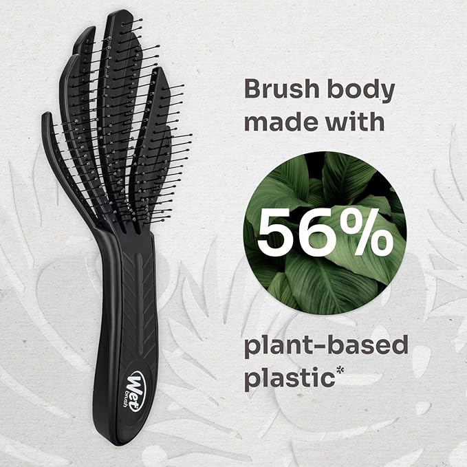 Wet Brush Go Green Curl Detangler Hair Brush, Black, Ultra-Soft IntelliFlex Detangling Bristles Glide Through Tangles with Ease, Great For Curls, No Split Ends & Pain-Free for Wet or Dry Hair