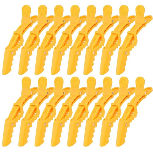 Ondder 14 Pcs Yellow Hair Sectioning Clips - Alligator Hair Clips for Coloring, Cutting and Styling Hair Accessories for Women, Men, Girls, Teens
