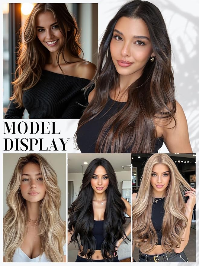 LOXXY Double Layered PU OVO Hair Extension - 18 Inch 100g Butterfly Hand Tied Weft Hair Extensions Human Hair With Holes - Darkest Brown to Chestnut Brown Highlights，Weft Width 31.5"(80cm)