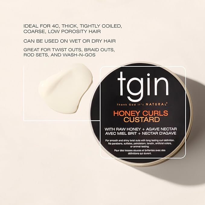 Thank God It's Natural Honey Curls Custard - 12 Oz - For Natural, Dry, Curly, Damaged Hair