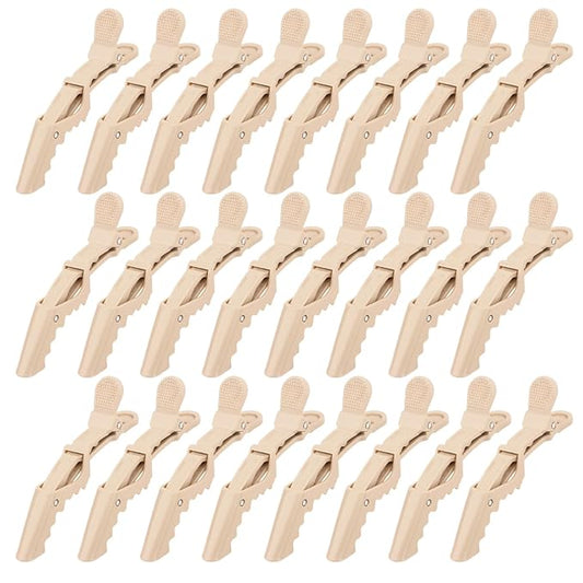 24 Pack Alligator Hair Clips, Professional Clips for Hair Sectioning, Hair Styling Accessories for Women Men Girls Teens，Khaki