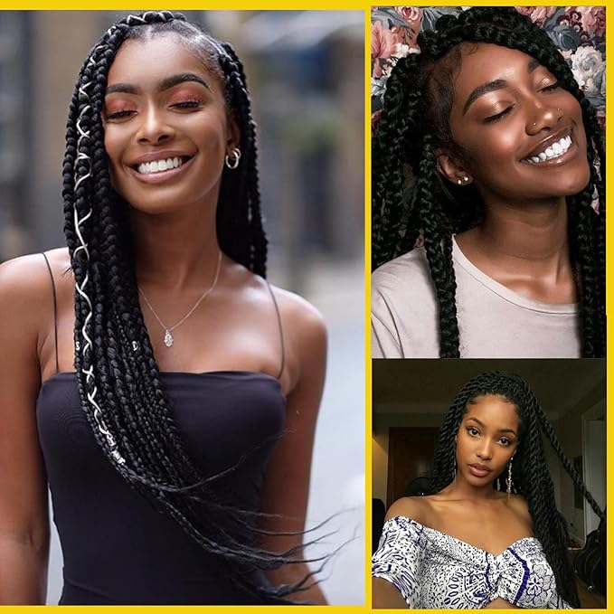 Pre-stretched Braiding Hair, Braid Hair Extensions, Ombre Braiding Hair Pre stretched, Crochet Twist Braid (24''-8packs, 2#)…