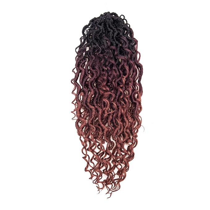 Goddess Locs Crochet Hair 18Inch 8Packs Crochet Locs,Boho Faux Locs With Curly Ends River Hippie Locs Bohemian Locs Crochet Braids for Black Women(1B/530/350, 18inch(Pack of 8))