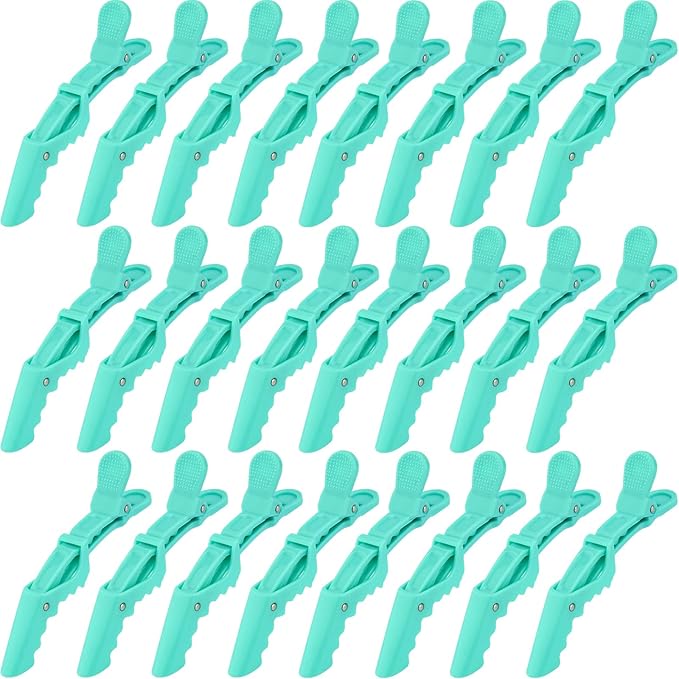 Ondder 24 Pack Alligator Hair Clips for Styling and Sectioning - Lake Blue Salon Pro Clips for Coloring, Cutting, Hair Styling Accessories for Women, Men, Girls, Teens