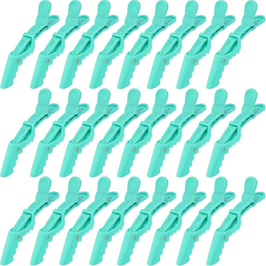 Ondder 24 Pack Alligator Hair Clips for Styling and Sectioning - Lake Blue Salon Pro Clips for Coloring, Cutting, Hair Styling Accessories for Women, Men, Girls, Teens