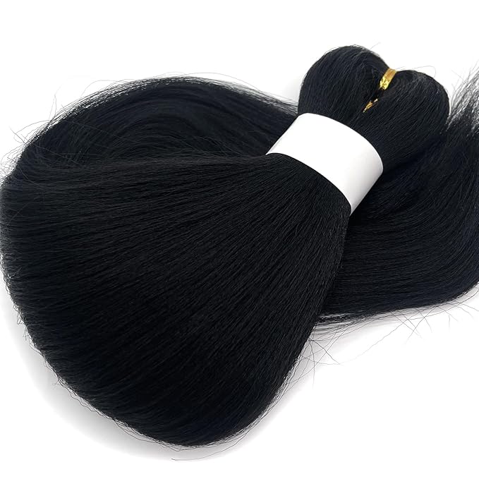 Kids Short 1b Black Braiding Hair Pre Stretched Prestretched Braiding Hair 18 inch Synthetic Hair Extensions for Braiding Box Braids Long Yaki Knotless Braiding Hair for Kids Girls