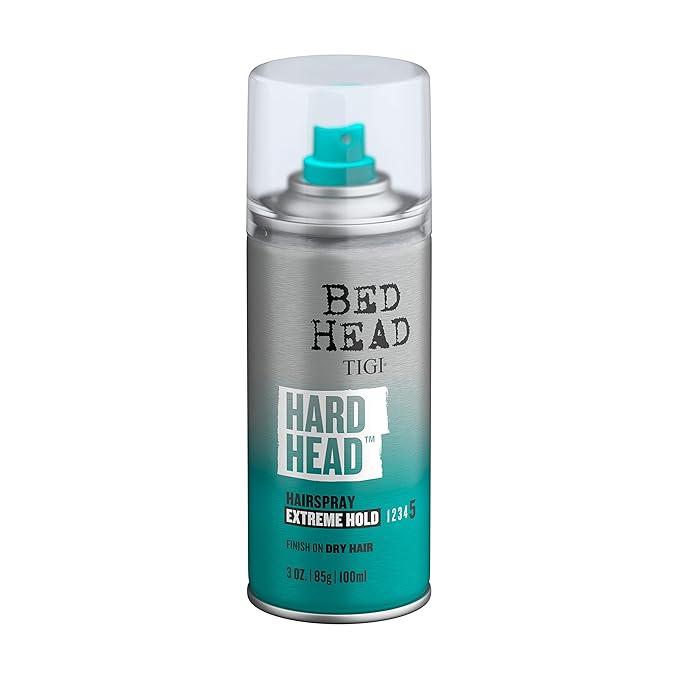 TIGI Bed Head Hard Head Hair Spray –Travel Size Hair Spray, Extra Strong Hold for All Day Style and All Hair Types, 3 oz, 2 Pack