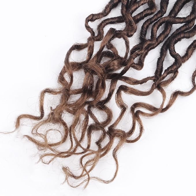 Goddess Locs Crochet Hair 18 Inch 9 Packs Faux Locs with Curly Ends,Pre looped Synthetic Crochet Hair for Black Women