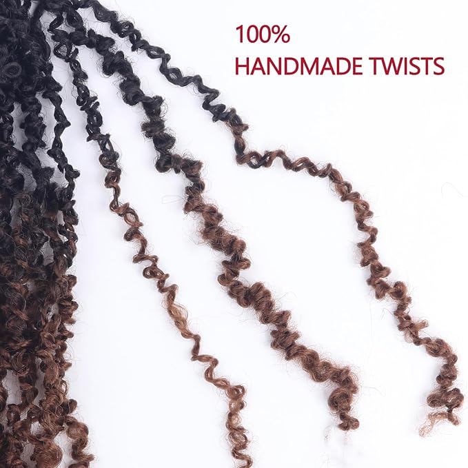 Yanky Twist Crochet Hair, PILLUGER Yaki Twists Hair Micro Spring Twist Braids,9 Packs Pre-looped passion Twist Brown Senegalese With Curls Crochet Synthetic Hair Extensions(OT30)