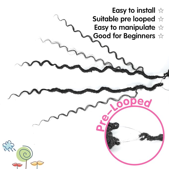 Fulcrum Goddess Locs Crochet Hair 16 Inch, 8 Packs New Faux Locs Crochet Hair for Black Women, Crochet locs with Curly Ends (16Inch (Pack of 8), 1B#)