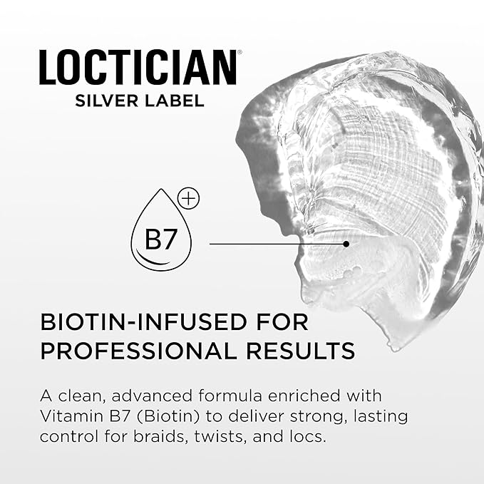 Style Factor Loctician Silver Premium Pomade with Biotin – Max Hold, Expert Styling Gel for Locs, Twists, Braids – for All Hair Types 5 oz
