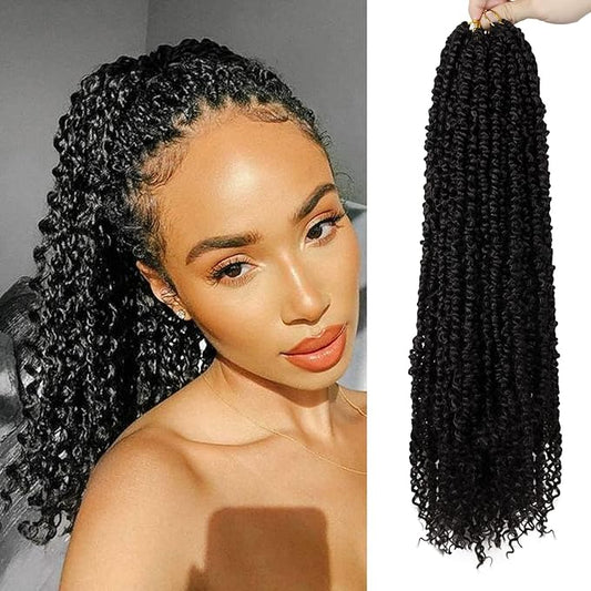 Passion Twist Hair - 8 Packs 22 Inch Passion Twist Crochet Hair For Women, Crochet Pretwisted Curly Hair Passion Twists Synthetic Braiding Hair Extensions (22 Inch 8 Packs, #2)