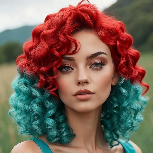 Red Blue Short Jamaican Bounce Crochet Hair 3 Packs 2X Ringlet Wand Curl Crochet Hair 8 Inch Curly Crochet Hair Extensions Curly Crochet Braiding Hair 60 Roots