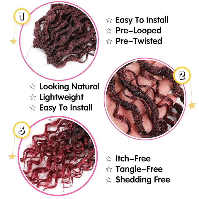 Fulcrum Goddess Locs Crochet Hair 12 Inch, 8 Packs New Faux Locs Crochet Hair for Black Women, Crochet locs with Curly Ends (12Inch (Pack of 8), TBUG#)