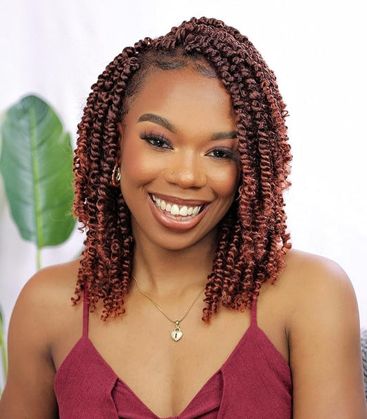 Passion Twist Crochet Hair 10Inch Passion Twist Hair 8 Packs Pre-Twisted Short Passion Twist Crochet Hair for Black Women Soft Passion Twist Curly Crochet Hair…