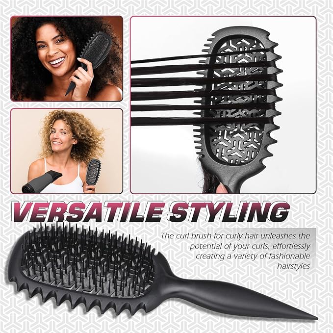 Candy Brush Curl Defining Vented Hair Brush for Effortlessly Detangling Shaping and Styling, Airflow Brush with EdgeLift for All Wet or Dry Hair Types for Women and Girl, Reduce Pulling and Frizzing