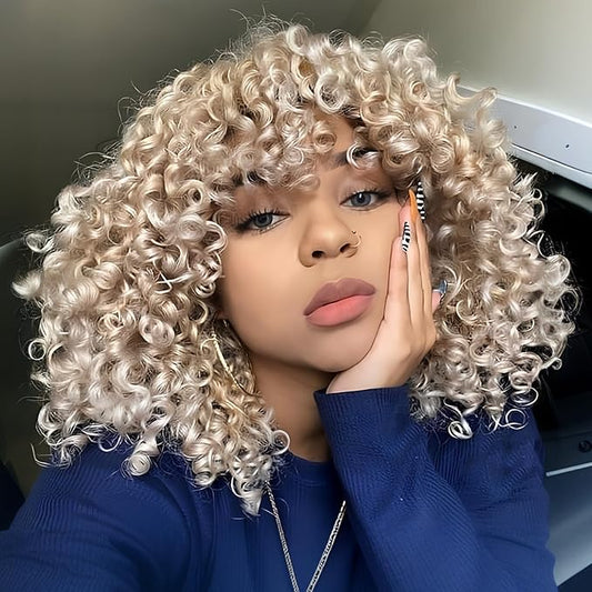 3 Packs 2X Ringlet Wand Curl Jamaican Bounce 8 inch Short Synthetic Crochet Hair Extensions Blonde Ombre Crochet Braiding Hair 20 Roots (#27/613 Jamaican Bounce)