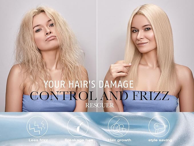 100% Mulberry Silk Pillowcase for Hair and Skin, 22 Momme Pure Natural Silk Pillow Case Both Sided with Zipper, Pillow Cover for Women Mom Men (Light Blue, Queen 20''×30'', 1 Pack)