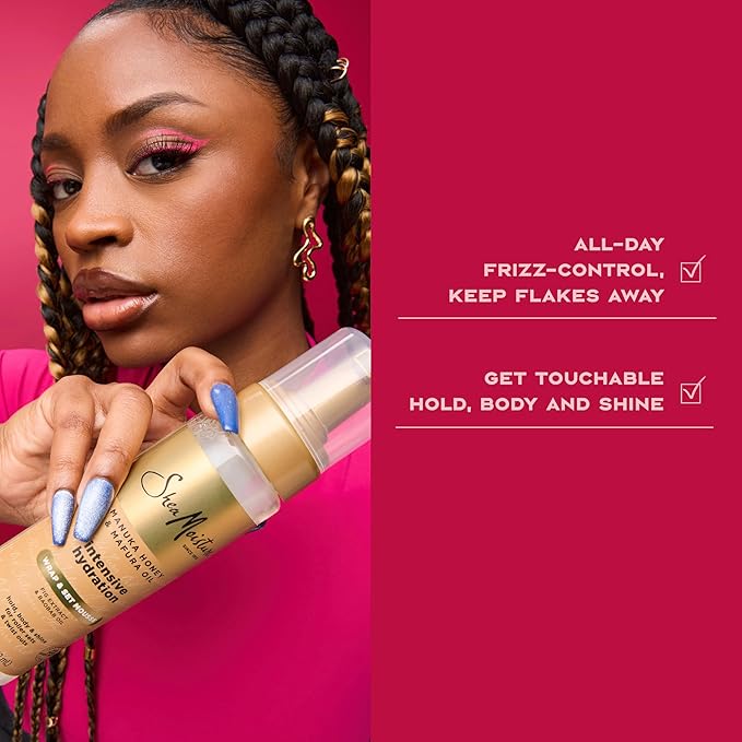Shea Moisture Manuka Honey & Mafura Oil Wrap & Set Mousse Hydrating Made for Hold, Body, & Shine 7.5 oz