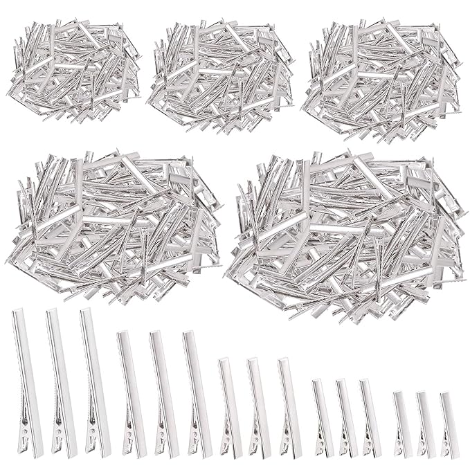 Swpeet 270Pcs 5 Sizes Alligator Hair Clips Assortment Kit, for Metal Duck Bill Hair Clips Flat Top Single Prong Hairpins for Hair Styling DIY Accessories