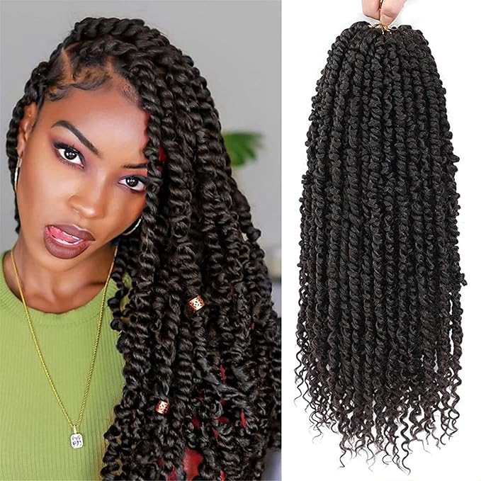 Passion Twist Hair - 8 Packs 18 Inch Passion Twist Crochet Hair For Women, Crochet Pretwisted Curly Hair Passion Twists Synthetic Braiding Hair Extensions (18 Inch 8 Packs, #4)