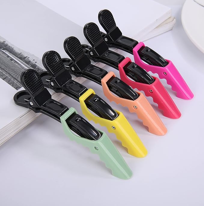 HH&LL Hair Clips for Women – Wide Teeth & Double-Hinged Design – Alligator Styling Sectioning Clips of Professional Hair Salon Quality - 10Pack (RROYG)