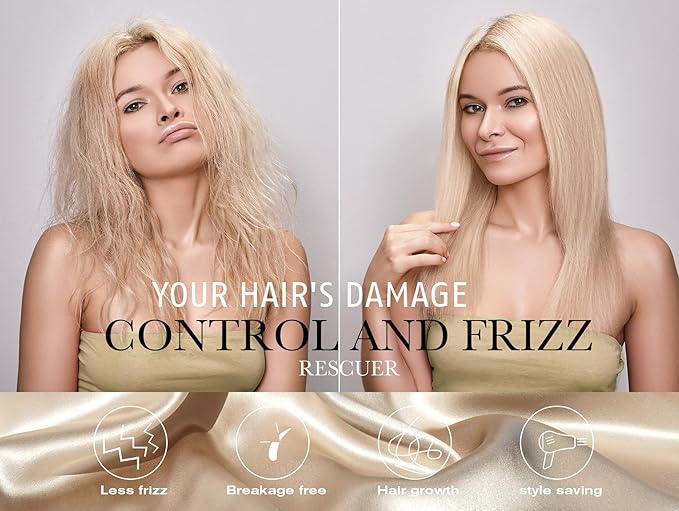 100% Mulberry Silk Pillowcase for Hair and Skin, 22 Momme Pure Natural Silk Pillow Case Both Sided with Zipper, Pillow Cover for Women Mom Men (Beige, King 20''×36'', 2 Pack)