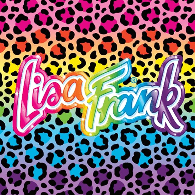 Kitsch x Lisa Frank Satin Pillowcase with Zipper for Hair & Skin, Softer Than Silk Pillow Cases, Wrinkle-Free, Smooth and Cooling Satin Pillow Covers King Size (19x36) - Rainbow Leopard
