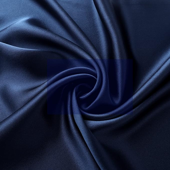 ALASKA BEAR Silk Pillowcase for Hair and Skin, Set of 2 Pure Genuine 22 Momme Mulberry Silk Pillow Cases King Size for Bliss Sleep Better Than Poly Satin, Zipper Closure(2pc, Navy)
