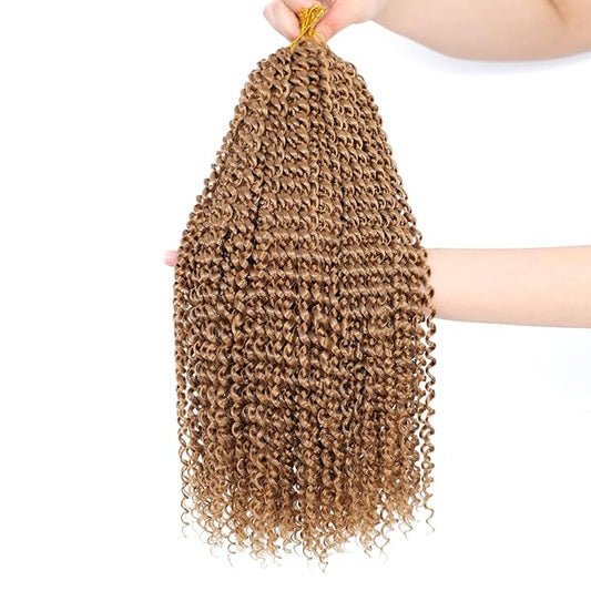 Dansama Passion Twist Hair Water Wave Braiding Hair for Butterfly Style Crochet Braids Bohemian Hair Extensions (18inch, #27, Economy Pack)