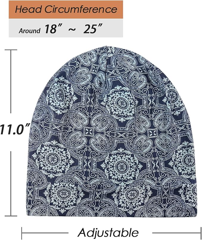 Adjustable Satin Lined Sleep Cap for Dreadlocks Curly Hair Large Head-Stay On Overnight