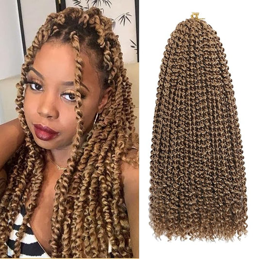 Passion Twist Hair 14 Inch 8 Packs Water Wave Crochet Hair Bohemian Braiding Hair for Boho Locs Pre Looped Crochet Braids Hair for Black Women （27#）