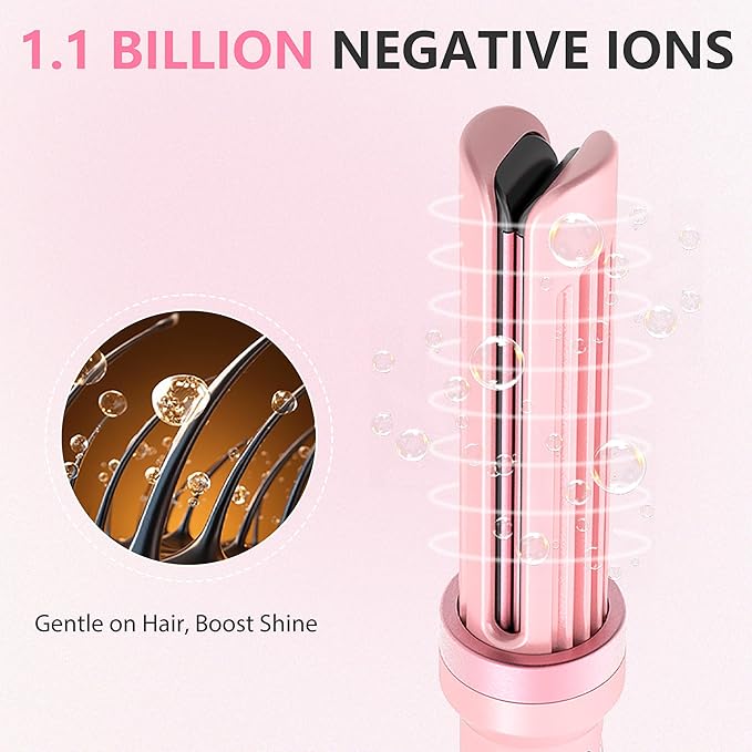 Pro 3-in-1 Auto Curling & Straightening Iron with AirBlow Tech for 72h Hold, Curling Wand with1.1billion Negative Ions, Triple Hair Protect & Burn-Free, Auto Shut-Off, Tangle-Free, HyperCurve
