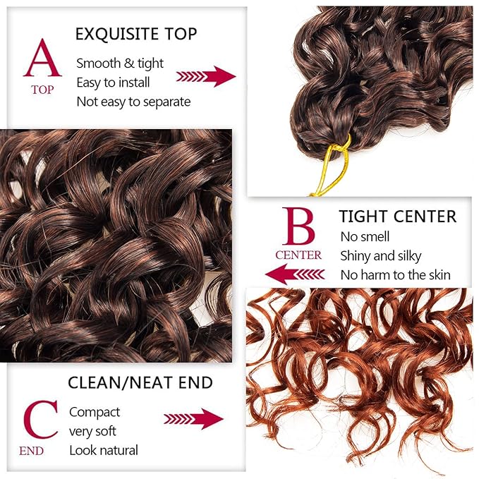 YXCHERISHAIR 8 Packs Curly Crochet Hair GoGo Curl Crochet hair for Black Women Deep Wave Braiding hair,Synthetic Bohemian Crochet Braid Water Wave Crochet hair Extensions (1B/350, 24inch)