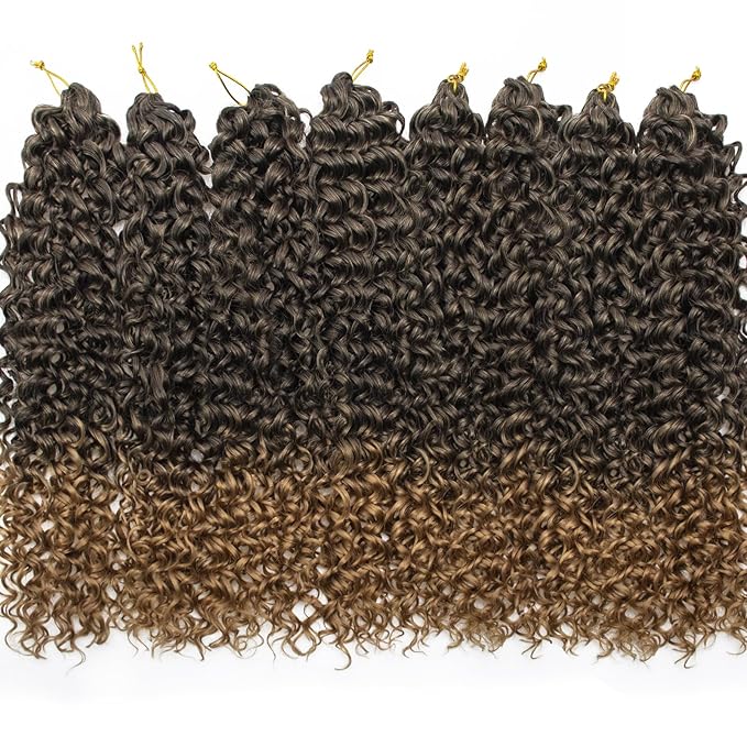 YXCHERISHAIR 8 Packs Curly Crochet Hair GoGo Curl Crochet hair for Black Women Deep Wave Braiding hair,Synthetic Bohemian Crochet Braid Water Wave Crochet hair Extensions (1B/27, 24inch)