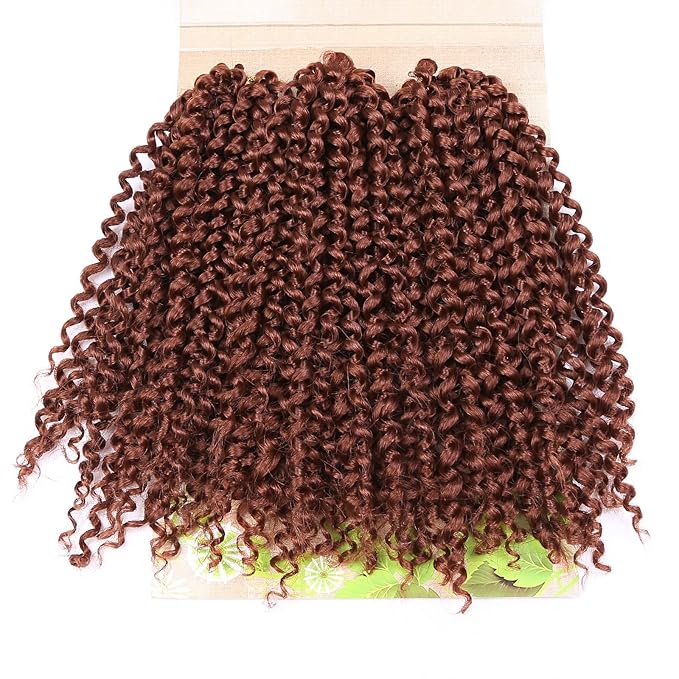 Lady Miranda Pure Color Afro kinky Curly Braiding Hair Extensions Jerry Curl Crochet Hair 3X Braid Hair 11" Short Synthetic Hair Styles (350#)