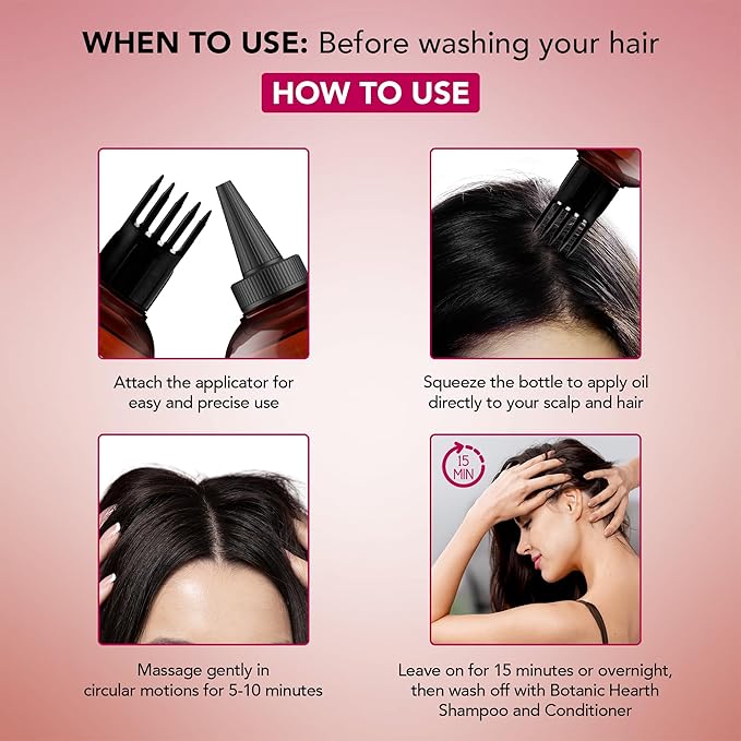 Botanic Hearth Hair Oil for Hair Growth & Home Hair Perm Kit | Strengthening Dry, Frizzy, Damaged Hair & Scalp Treatment | Hibiscus Silk Protein Hair Oil – 6.7 Fl Oz