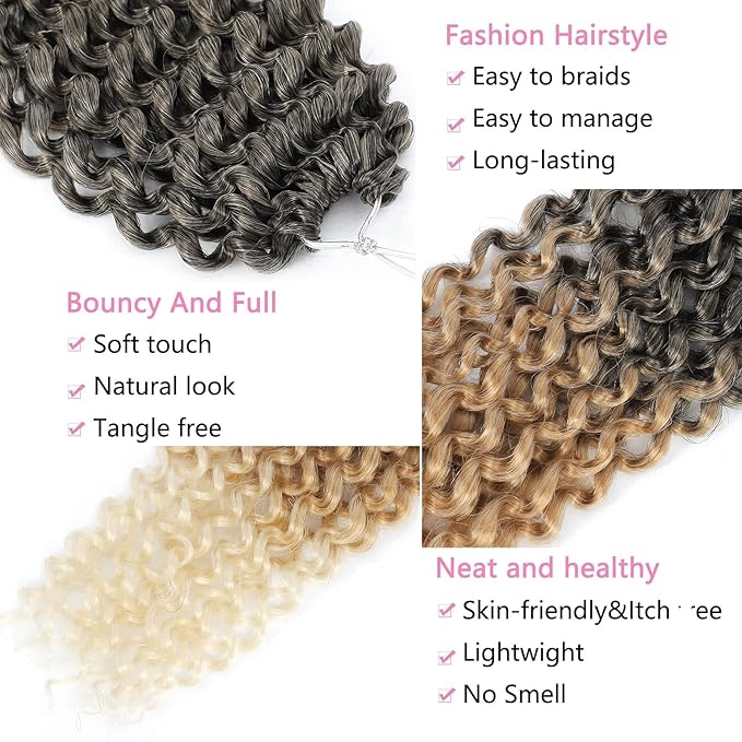 Ombre Passion Twist Hair 24 Inch 8 Packs Passion Twist Crochet Hair For Women Curly Braiding Hair Long Spring Twist Hair Synthetic Hair Extension (24 Inch (Pack of 8), 1B/27/613)